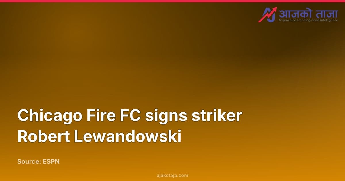 Chicago Fire FC signs striker Robert Lewandowski