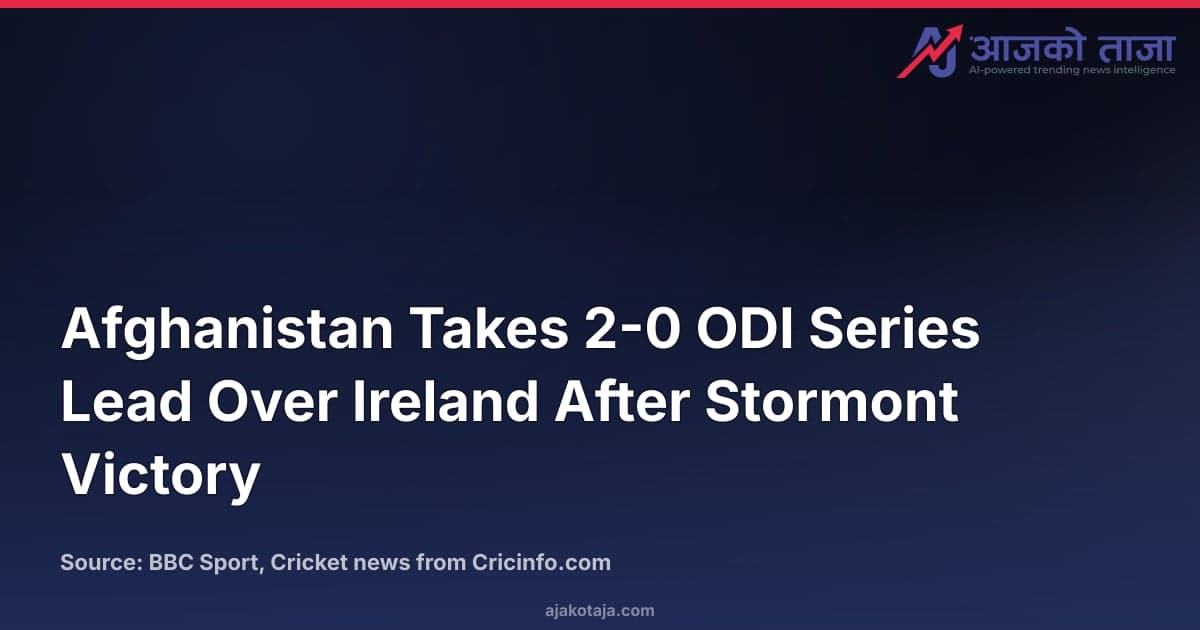 Afghanistan Takes 2-0 ODI Series Lead Over Ireland After Stormont Victory