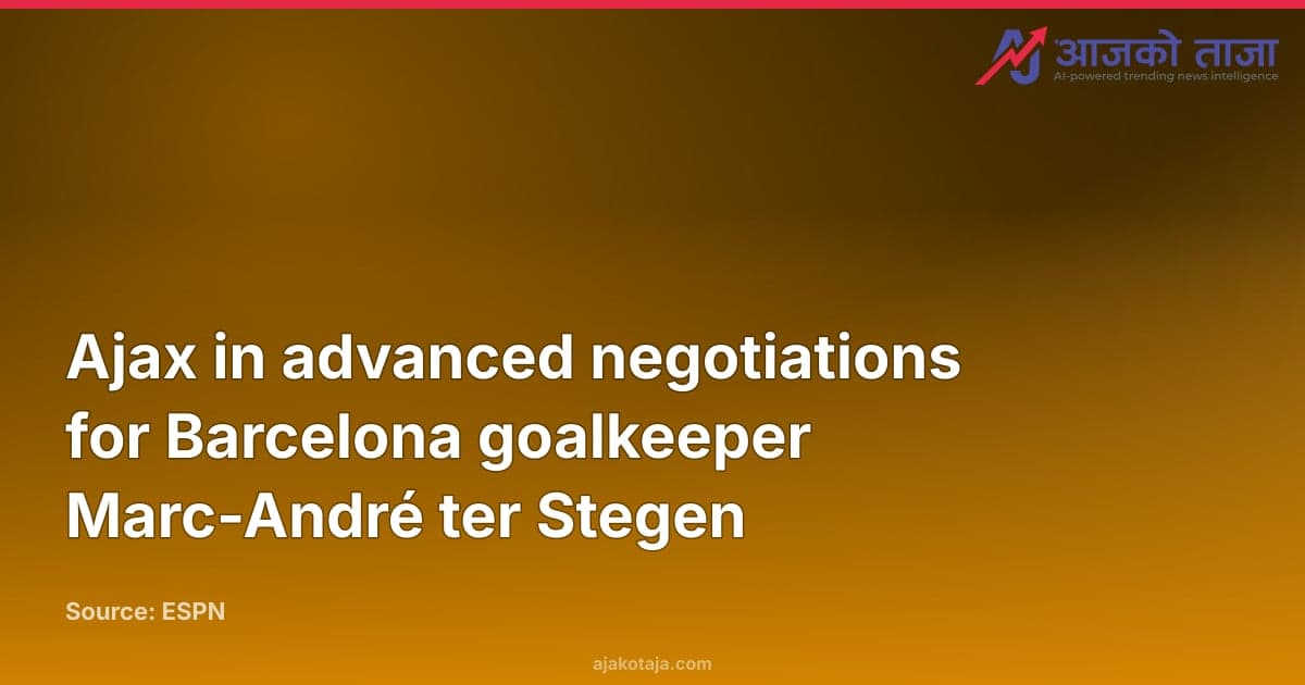 Ajax in advanced negotiations for Barcelona goalkeeper Marc-André ter Stegen