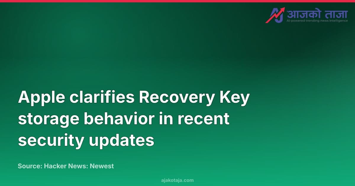 Apple clarifies Recovery Key storage behavior in recent security updates