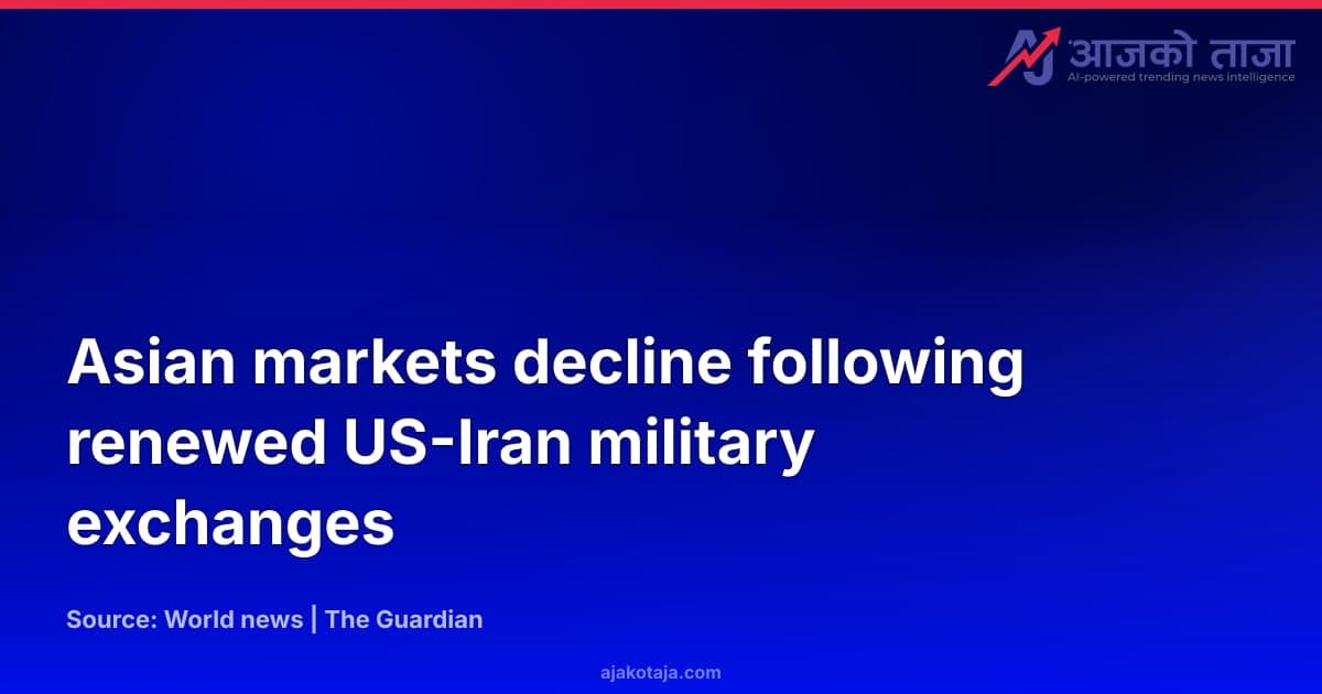 Asian markets decline following renewed US-Iran military exchanges