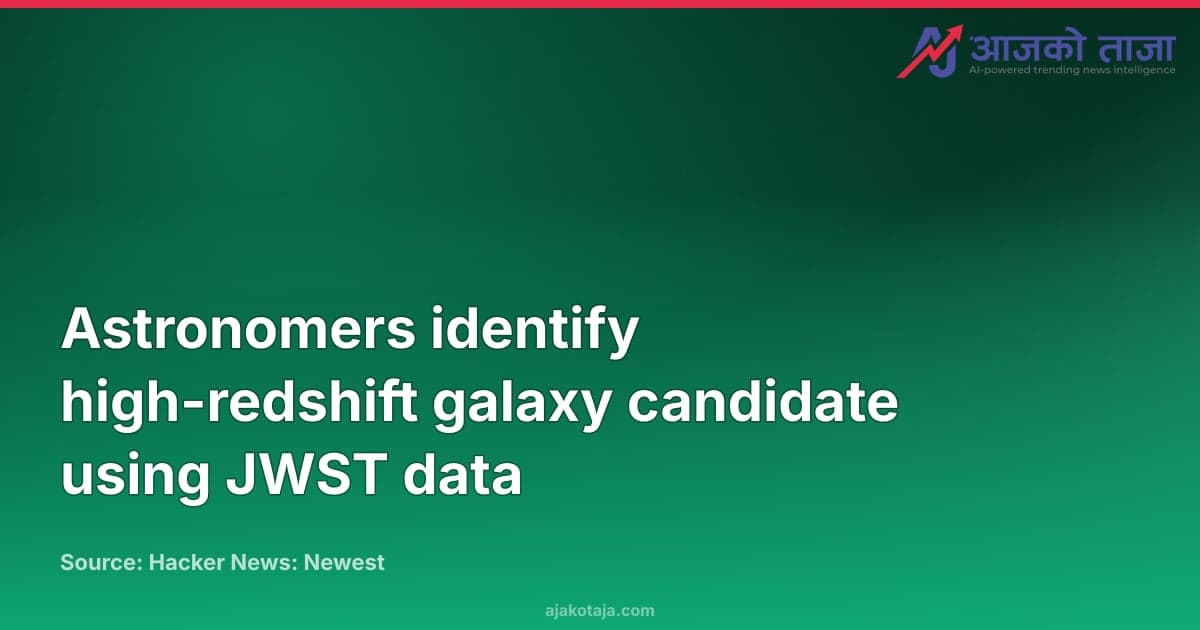 Astronomers identify high-redshift galaxy candidate using JWST data