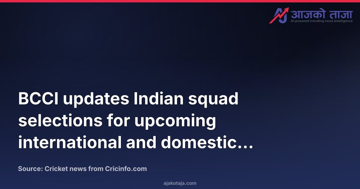 BCCI updates Indian squad selections for upcoming international and domestic fixtures