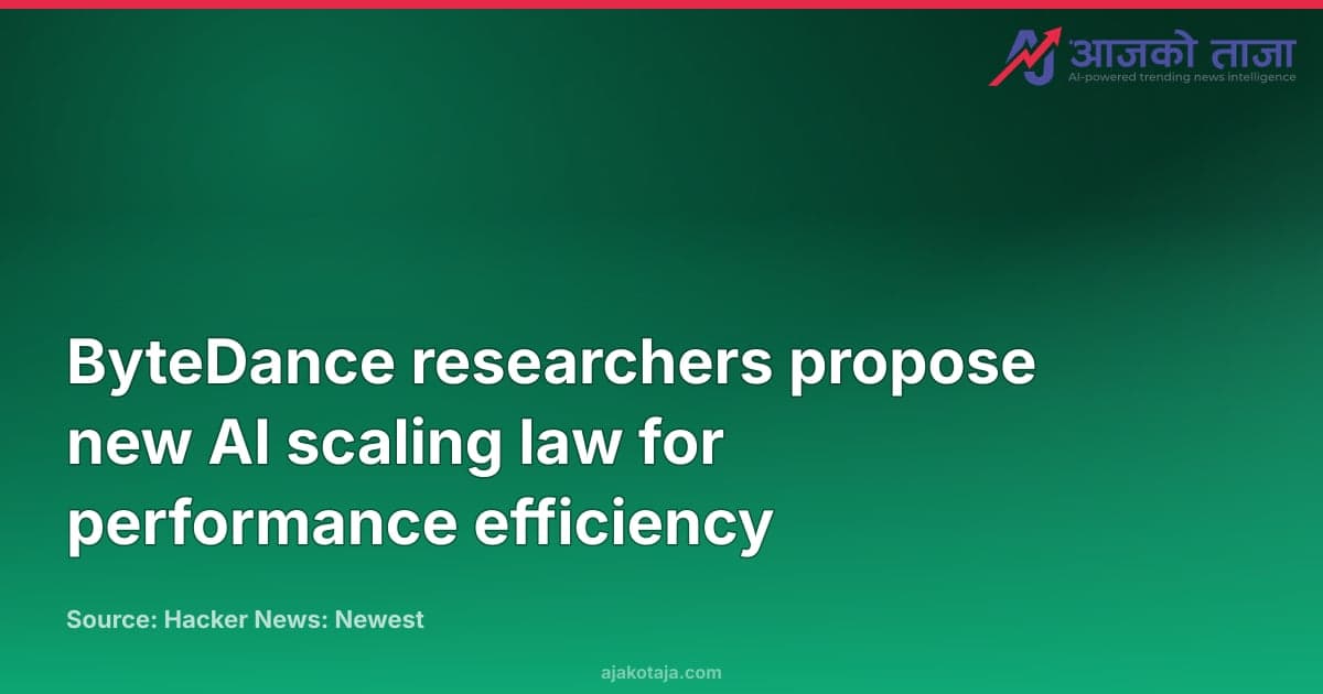 ByteDance researchers propose new AI scaling law for performance efficiency