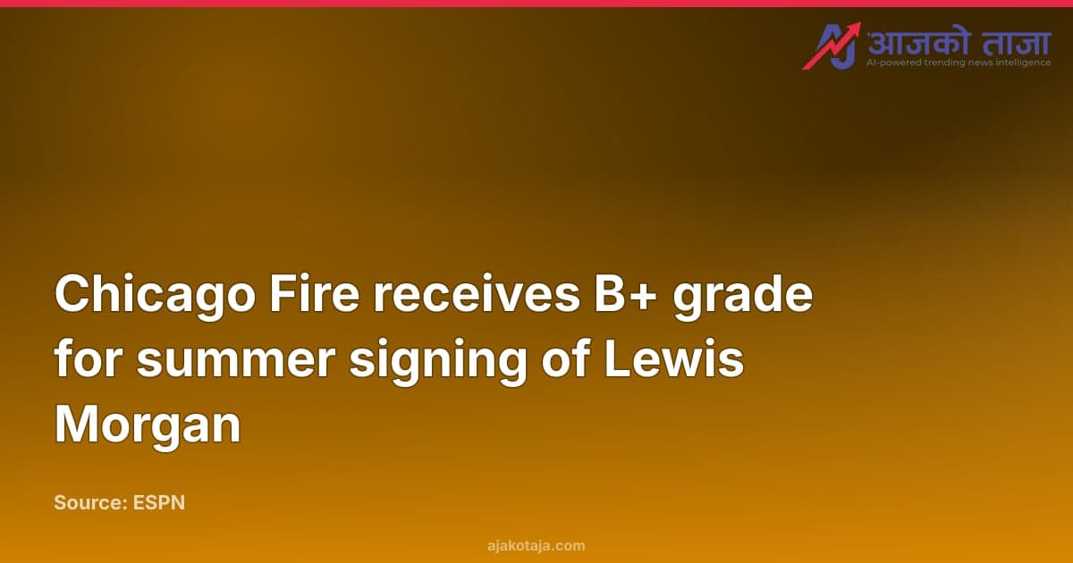 Chicago Fire receives B+ grade for summer signing of Lewis Morgan