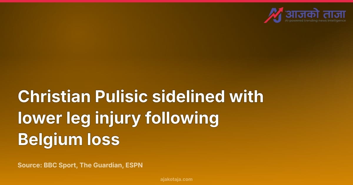 Christian Pulisic sidelined with lower leg injury following Belgium loss