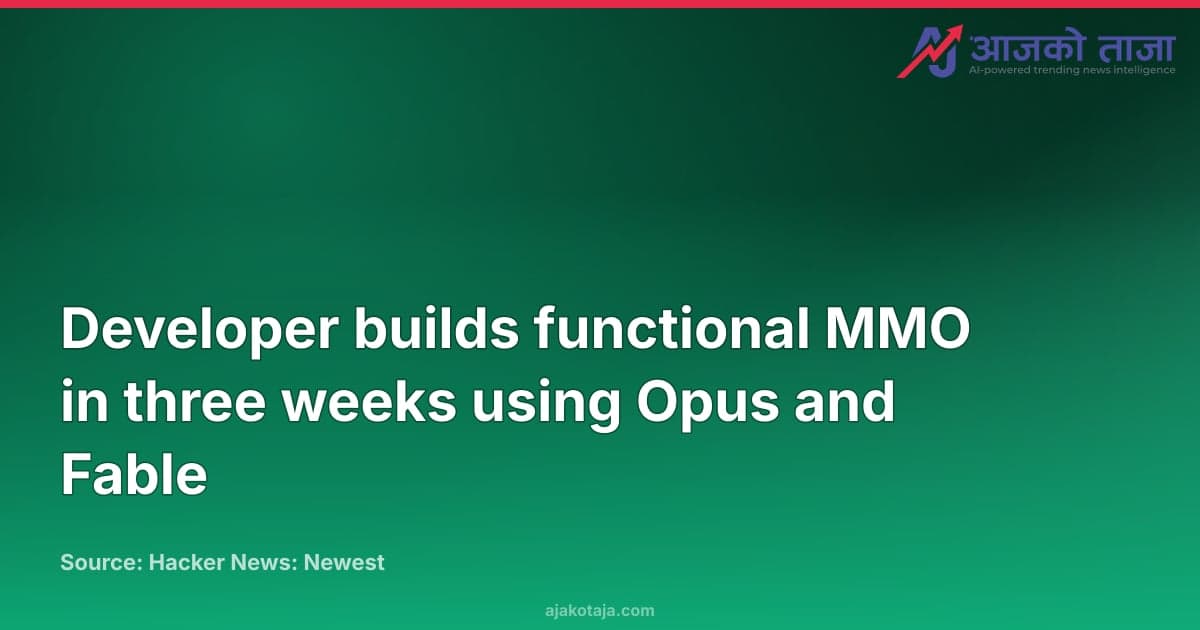 Developer builds functional MMO in three weeks using Opus and Fable