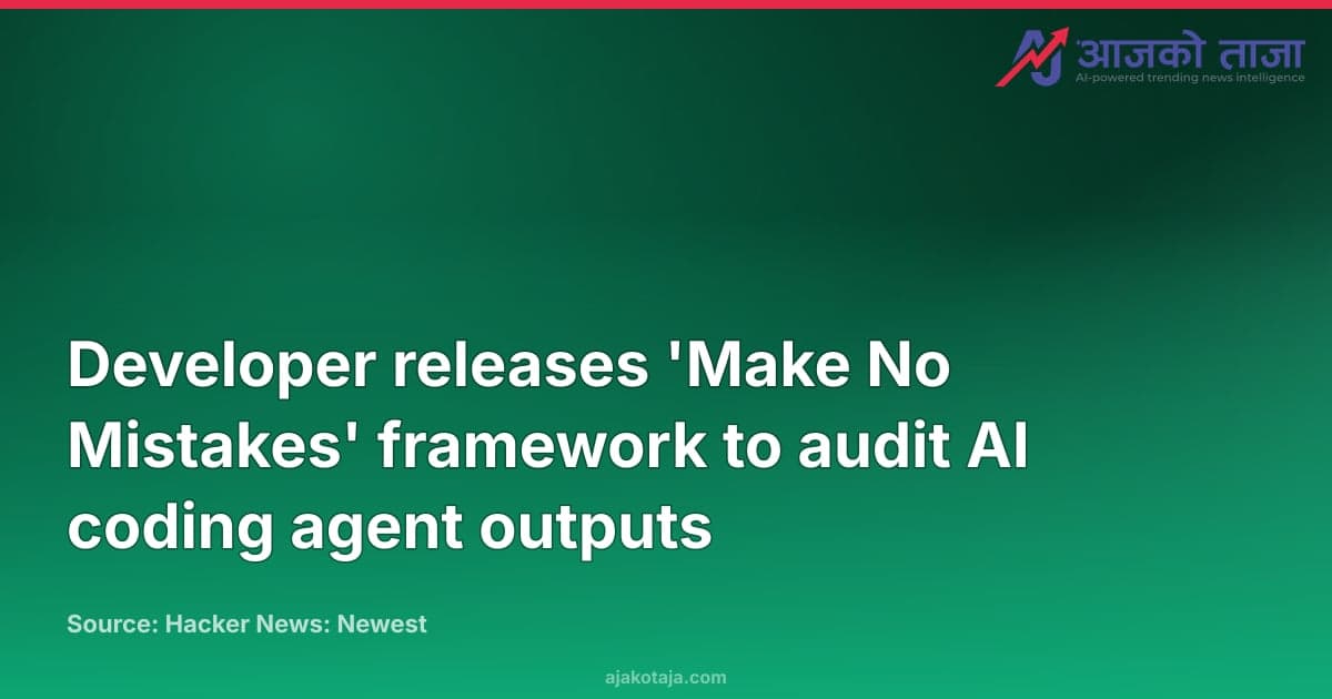 Developer releases 'Make No Mistakes' framework to audit AI coding agent outputs