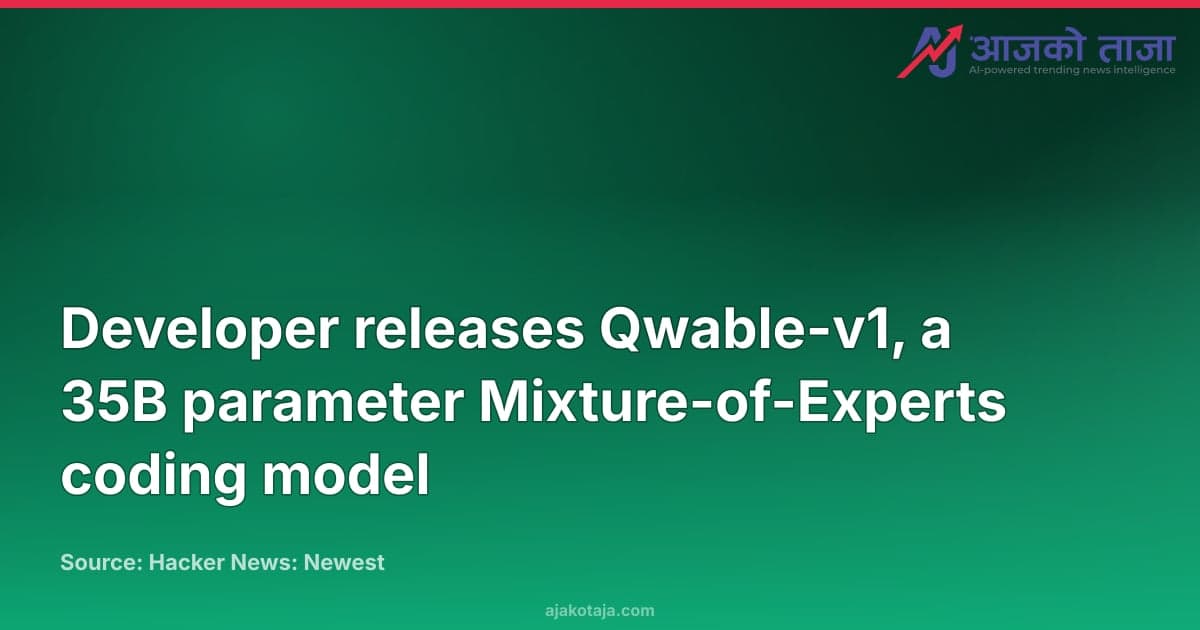 Developer releases Qwable-v1, a 35B parameter Mixture-of-Experts coding model