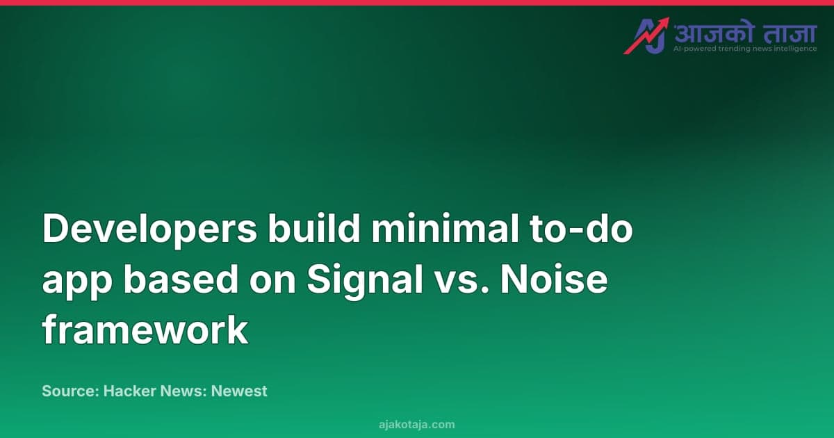Developers build minimal to-do app based on Signal vs. Noise framework