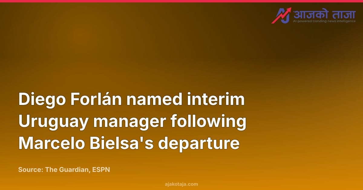 Diego Forlán named interim Uruguay manager following Marcelo Bielsa's departure