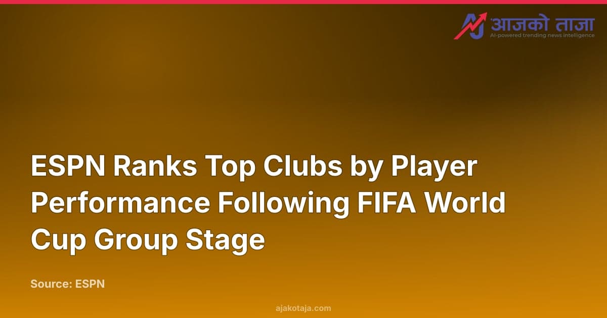 ESPN Ranks Top Clubs by Player Performance Following FIFA World Cup Group Stage