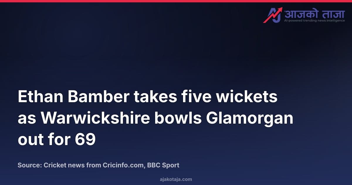 Ethan Bamber takes five wickets as Warwickshire bowls Glamorgan out for 69