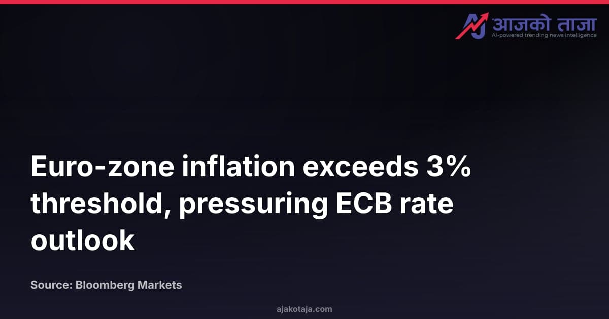 Euro-zone inflation exceeds 3% threshold, pressuring ECB rate outlook