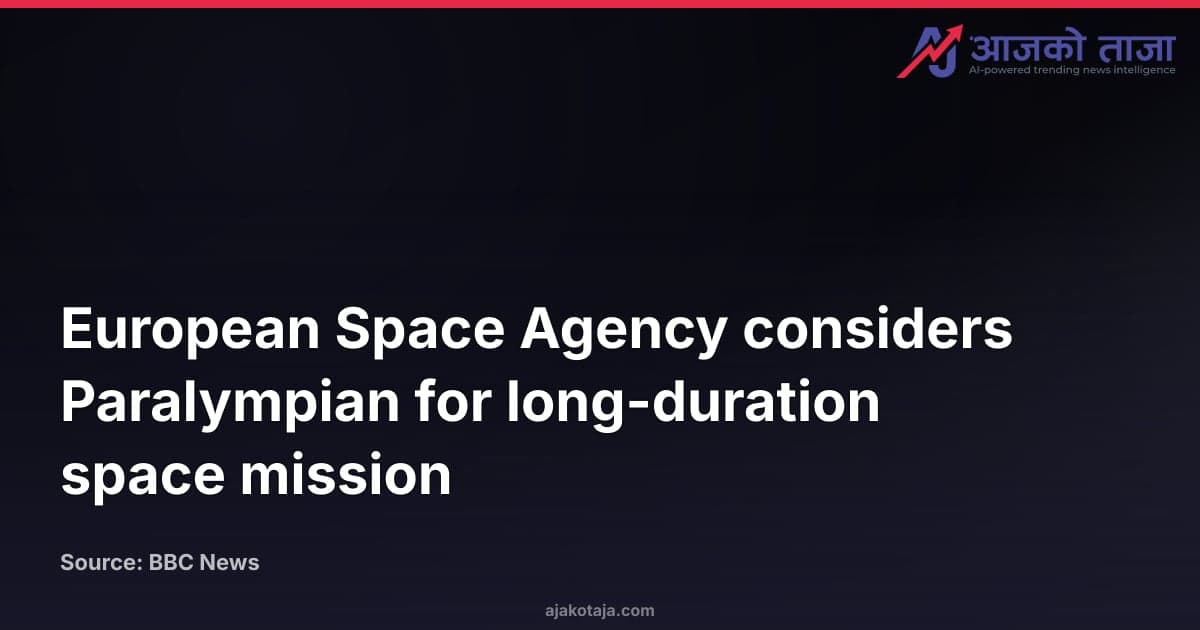 European Space Agency considers Paralympian for long-duration space mission