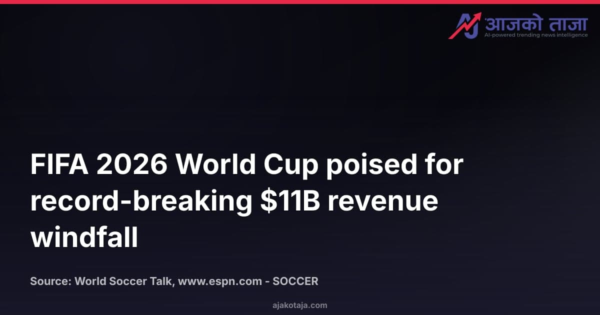 FIFA 2026 World Cup poised for record-breaking $11B revenue windfall