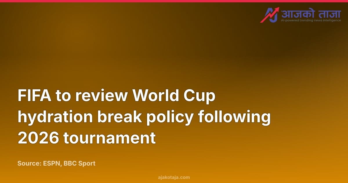FIFA to review World Cup hydration break policy following 2026 tournament