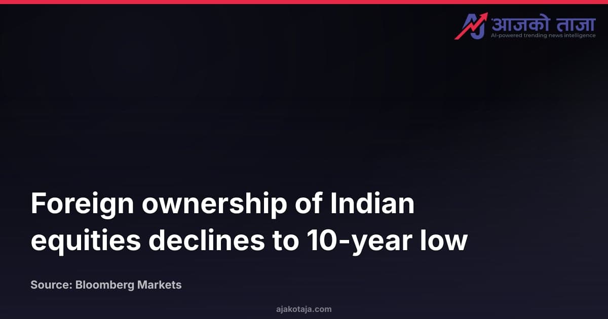 Foreign ownership of Indian equities declines to 10-year low