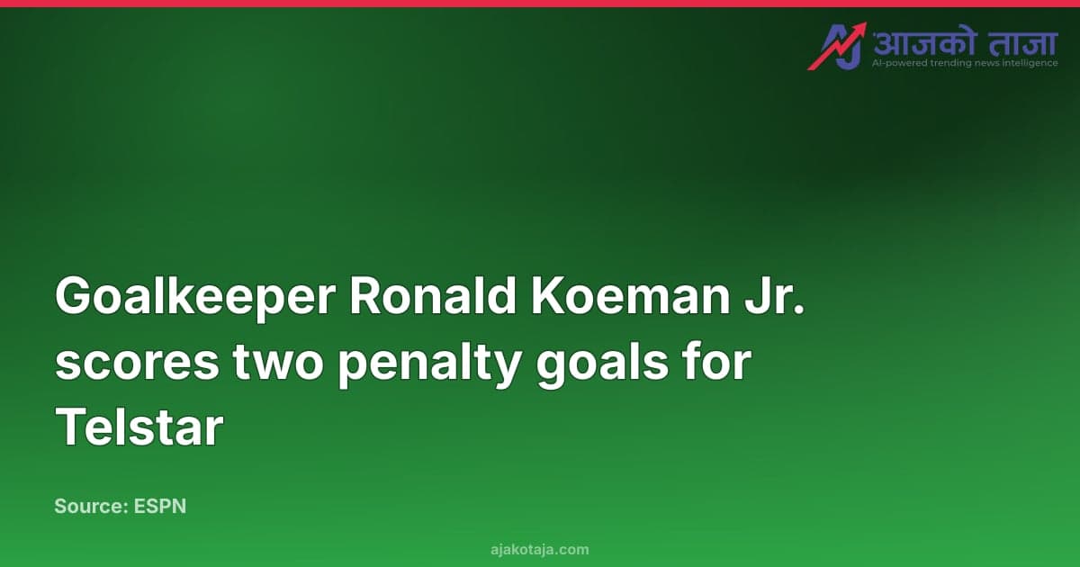 Goalkeeper Ronald Koeman Jr. scores two penalty goals for Telstar