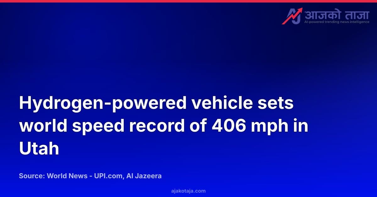Hydrogen-powered vehicle sets world speed record of 406 mph in Utah