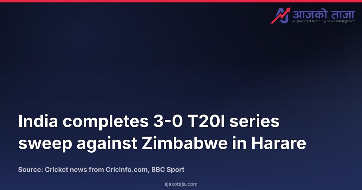 India completes 3-0 T20I series sweep against Zimbabwe in Harare