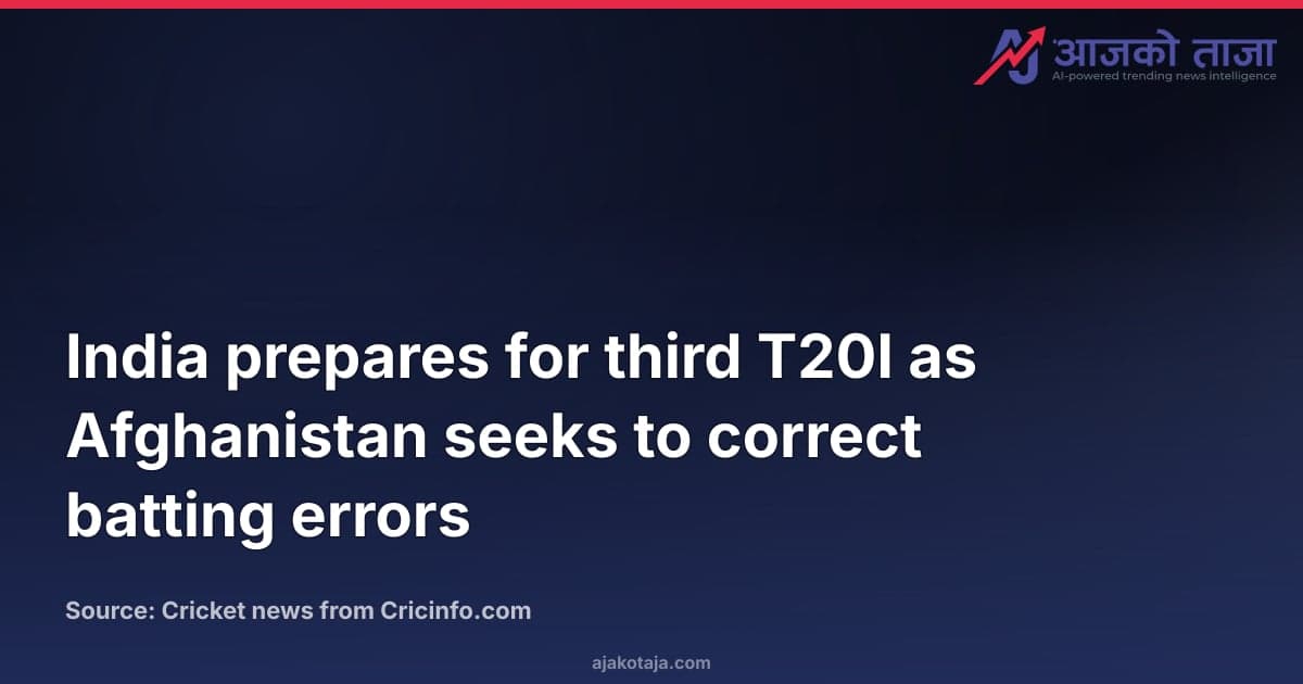 India prepares for third T20I as Afghanistan seeks to correct batting errors