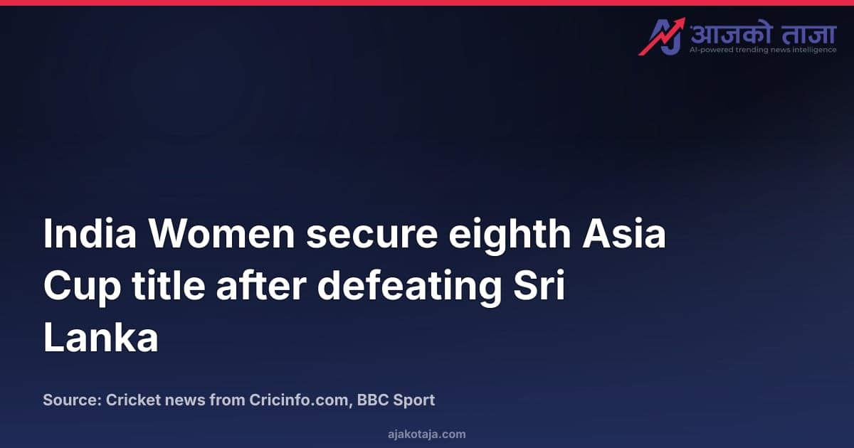 India Women secure eighth Asia Cup title after defeating Sri Lanka