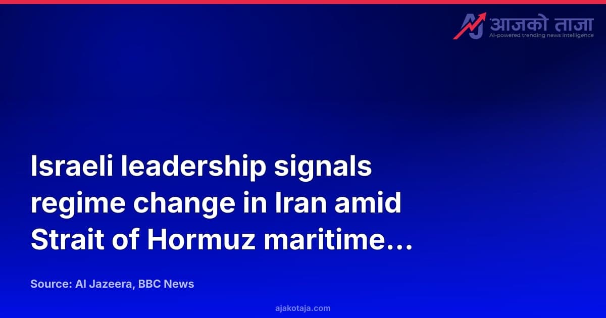 Israeli leadership signals regime change in Iran amid Strait of Hormuz maritime attacks