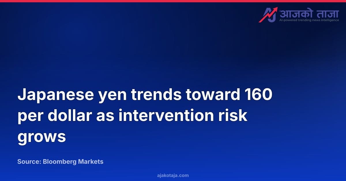 Japanese yen trends toward 160 per dollar as intervention risk grows