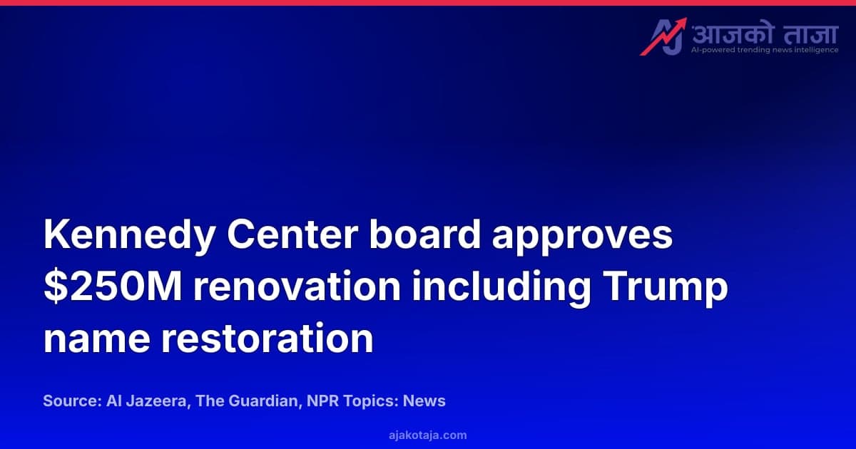 Kennedy Center board approves $250M renovation including Trump name restoration
