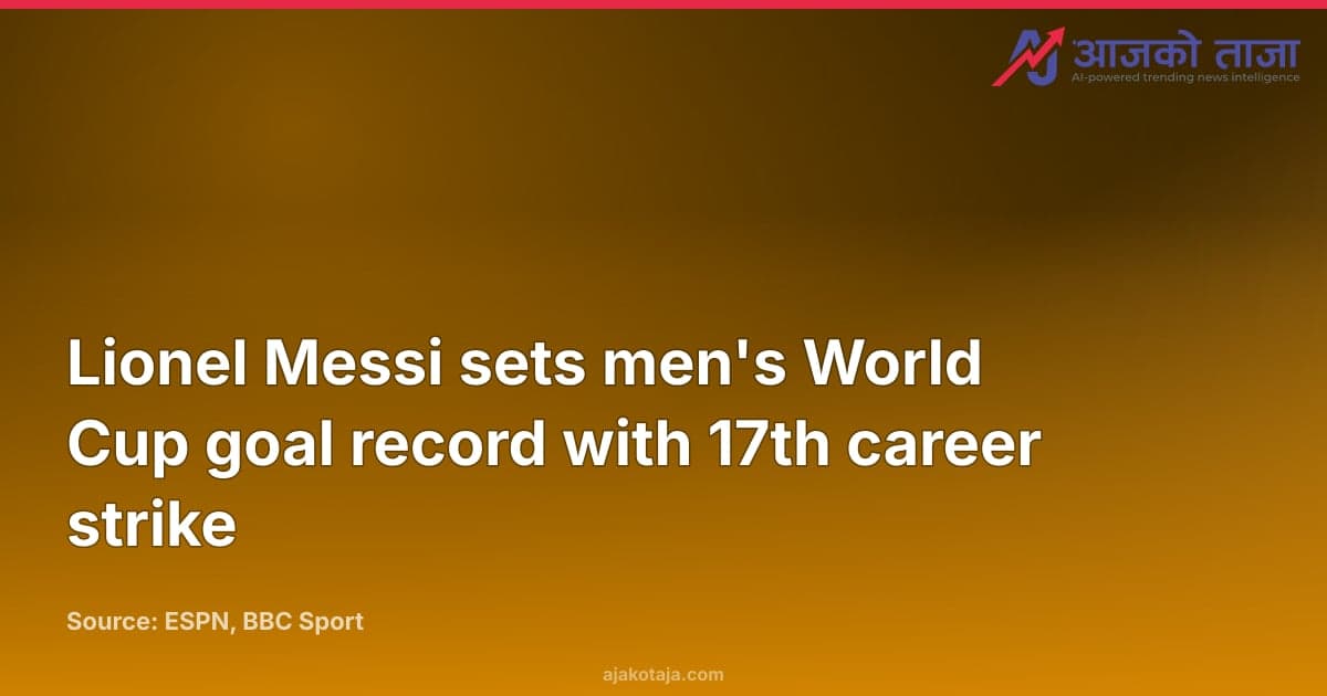Lionel Messi sets men's World Cup goal record with 17th career strike