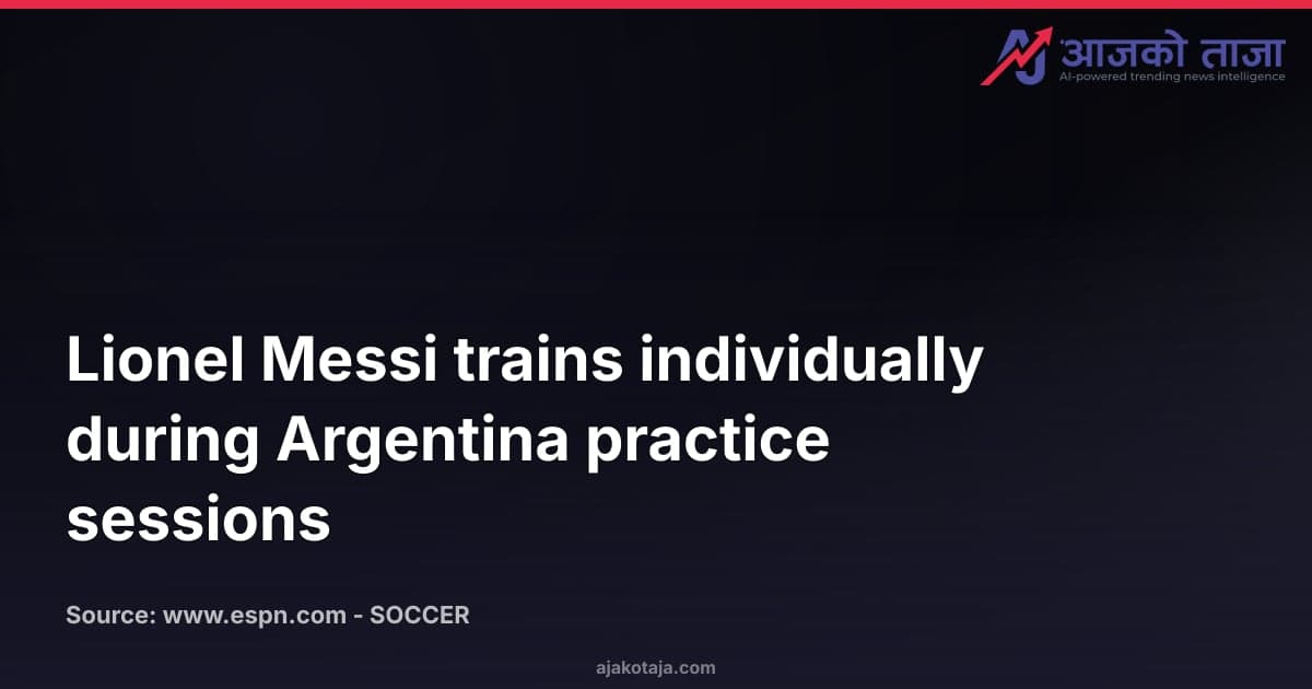 Lionel Messi trains individually during Argentina practice sessions