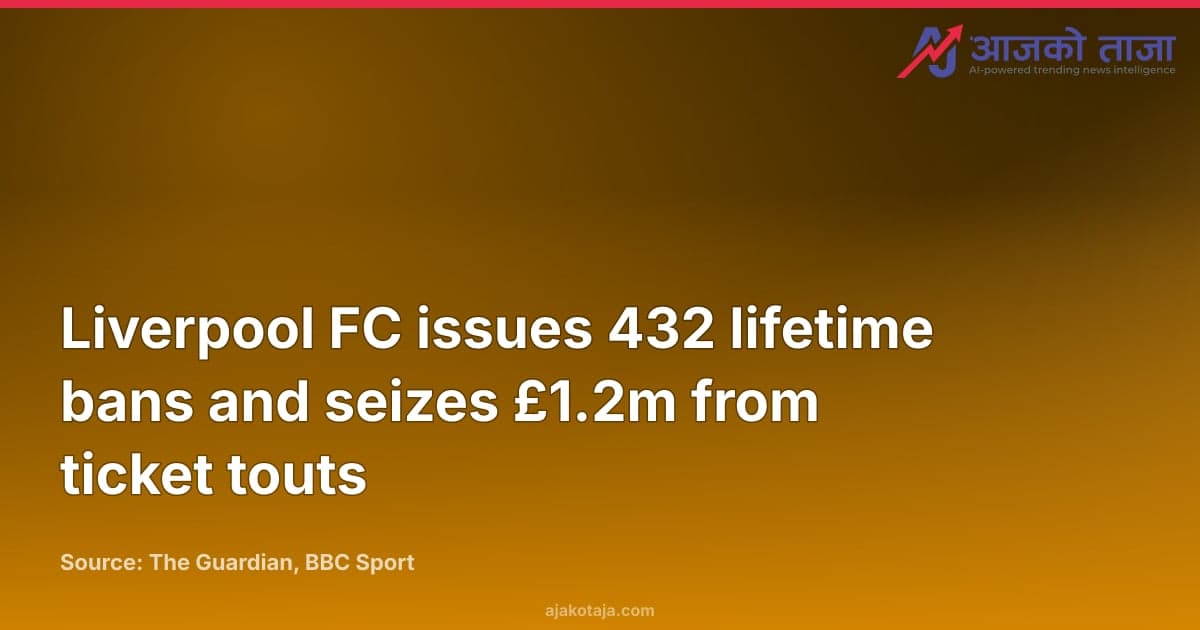 Liverpool FC issues 432 lifetime bans and seizes £1.2m from ticket touts