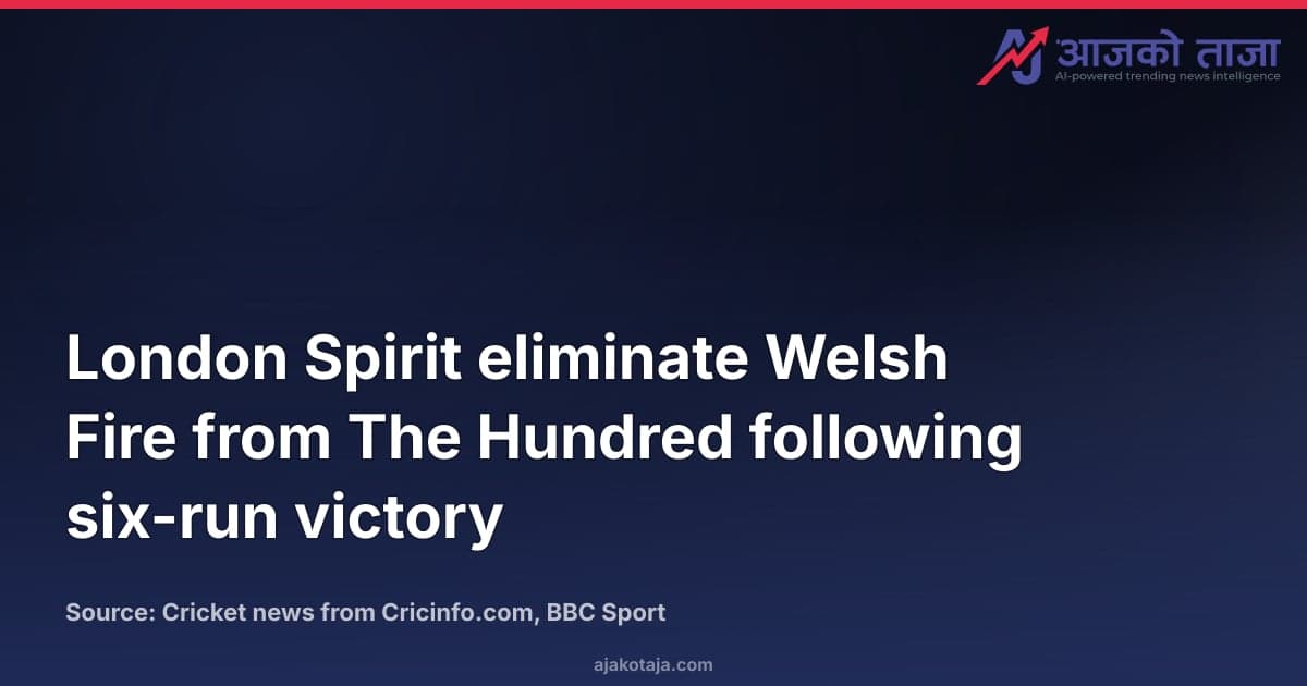 London Spirit eliminate Welsh Fire from The Hundred following six-run victory