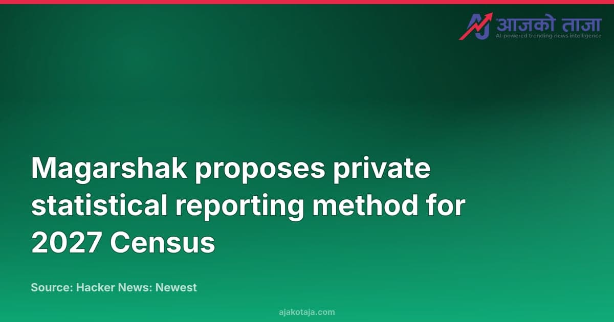 Magarshak proposes private statistical reporting method for 2027 Census