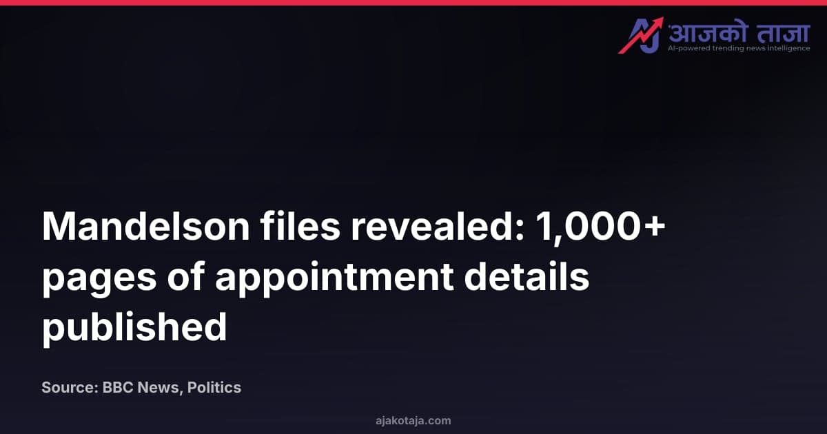 Mandelson files revealed: 1,000+ pages of appointment details published