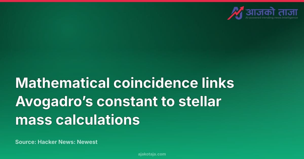Mathematical coincidence links Avogadro’s constant to stellar mass calculations