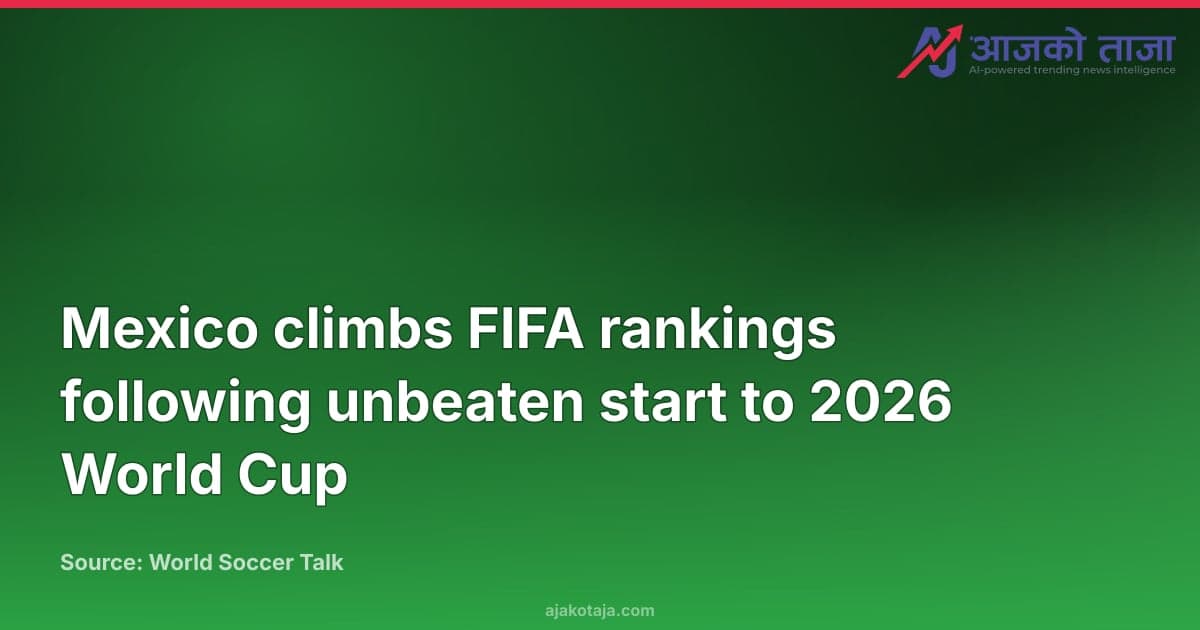 Mexico climbs FIFA rankings following unbeaten start to 2026 World Cup
