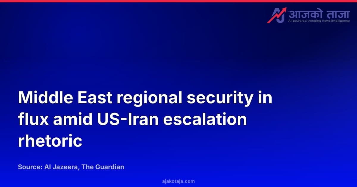 Middle East regional security in flux amid US-Iran escalation rhetoric