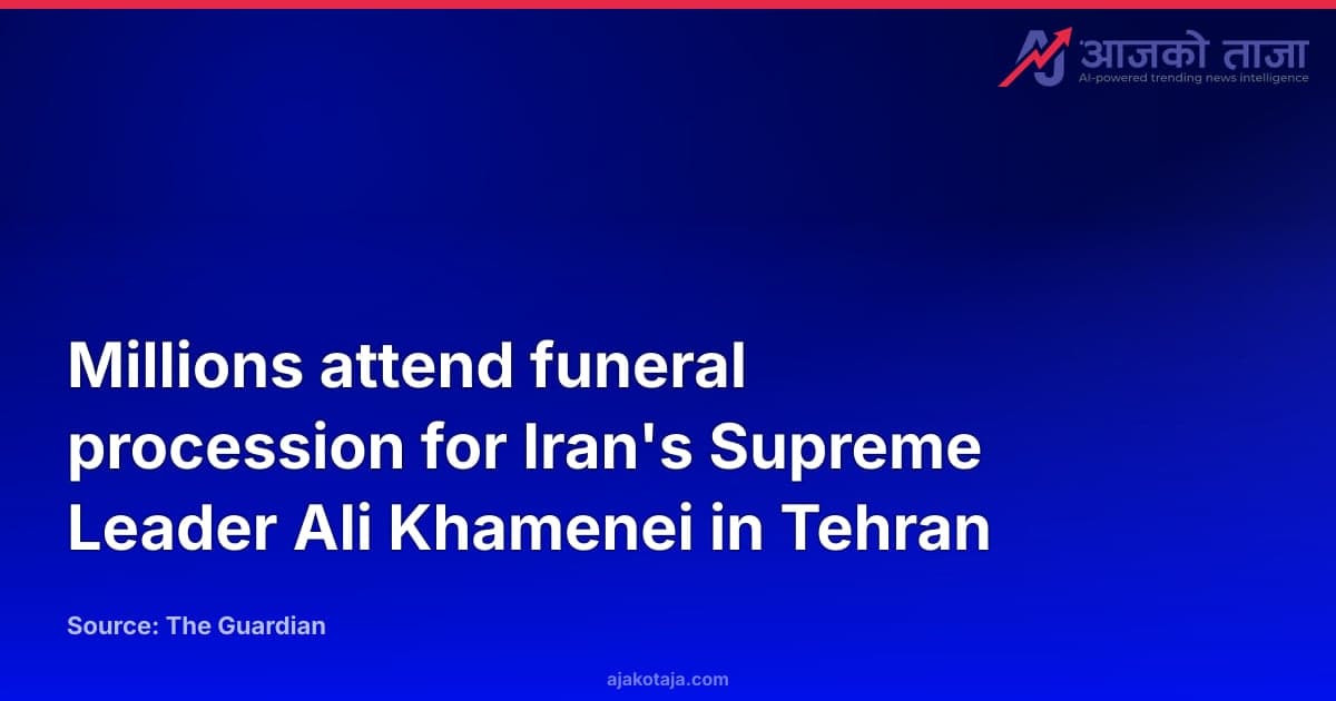 Millions attend funeral procession for Iran's Supreme Leader Ali Khamenei in Tehran