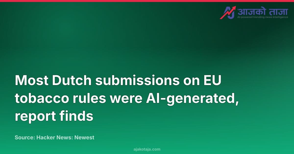 Most Dutch submissions on EU tobacco rules were AI-generated, report finds