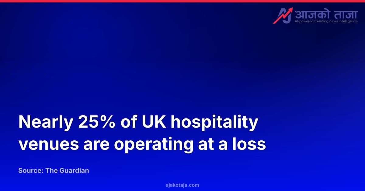 Nearly 25% of UK hospitality venues are operating at a loss
