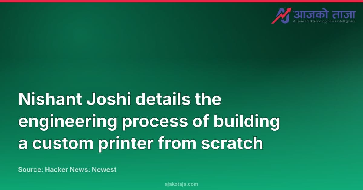 Nishant Joshi details the engineering process of building a custom printer from scratch