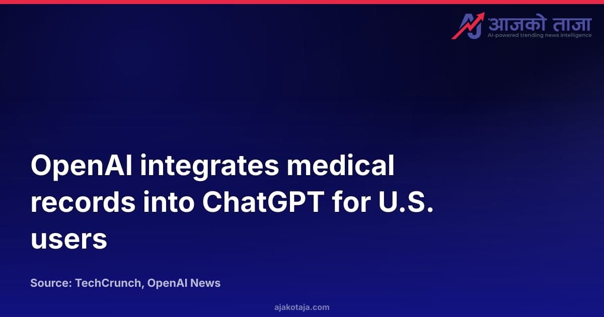 OpenAI integrates medical records into ChatGPT for U.S. users