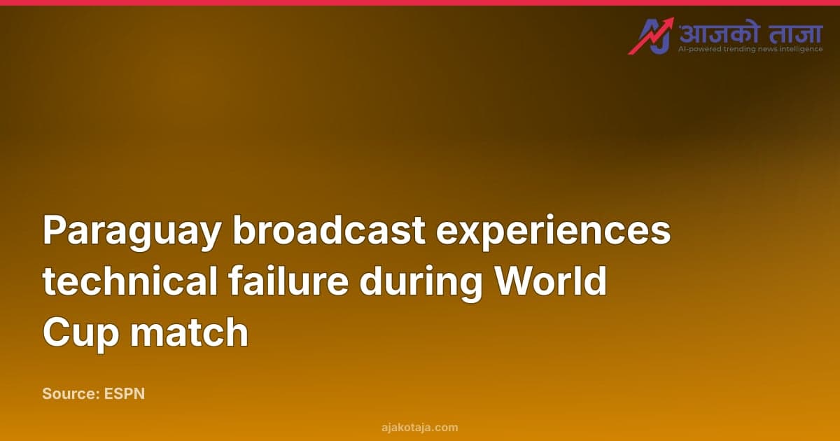 Paraguay broadcast experiences technical failure during World Cup match