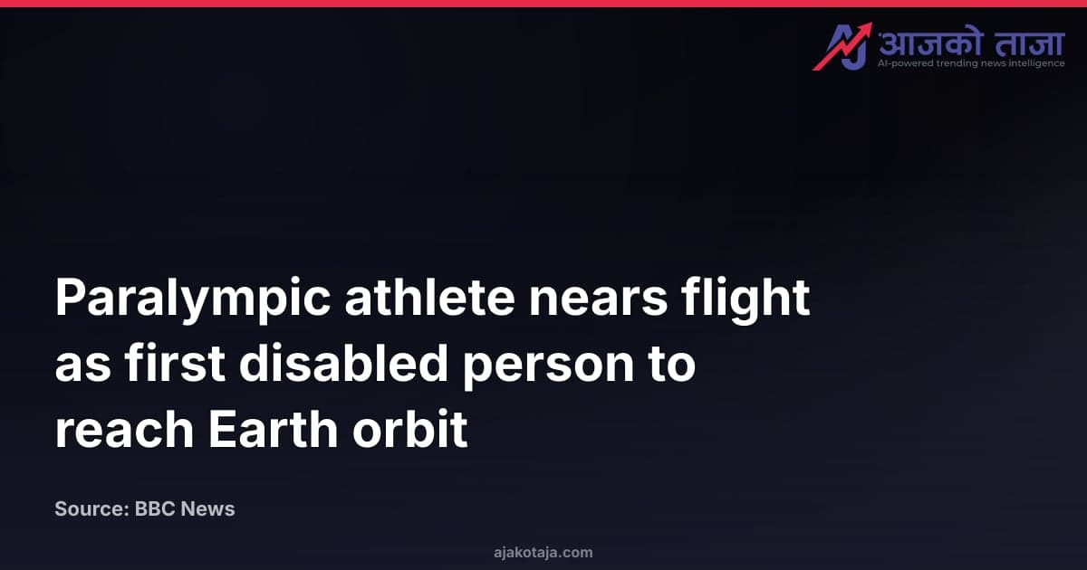 Paralympic athlete nears flight as first disabled person to reach Earth orbit