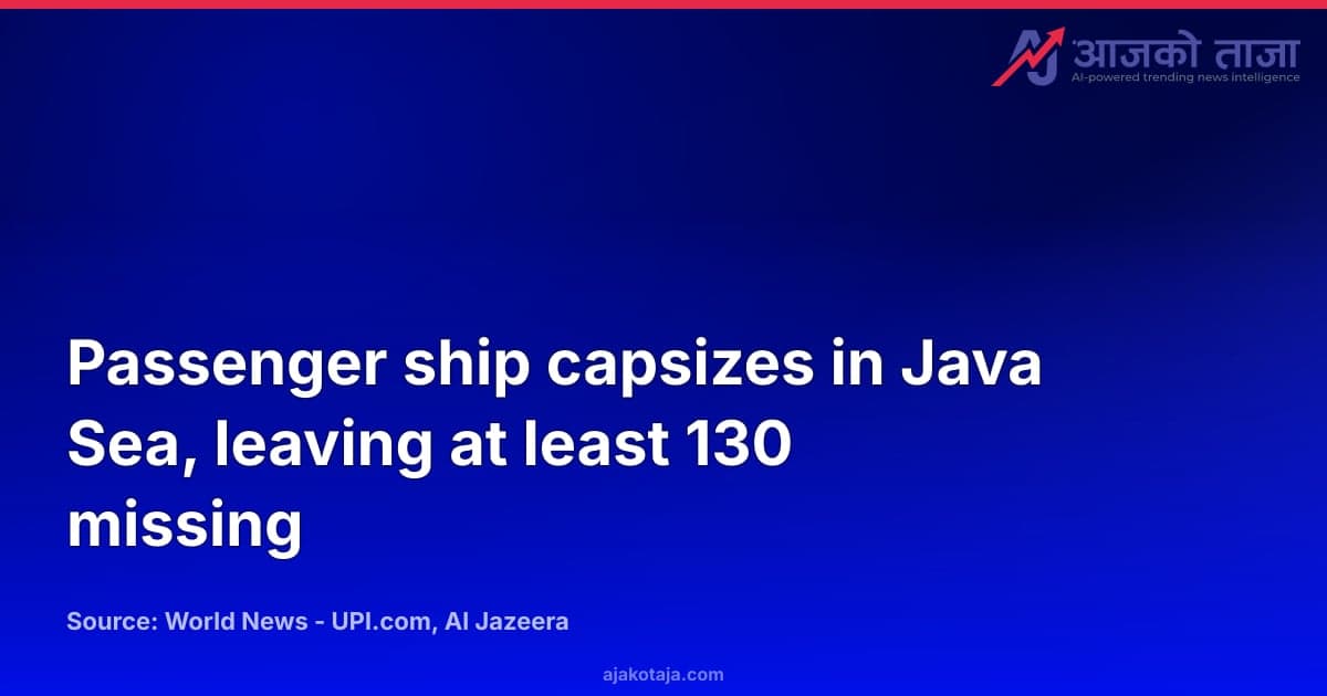 Passenger ship capsizes in Java Sea, leaving at least 130 missing