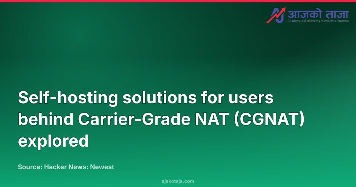 Self-hosting solutions for users behind Carrier-Grade NAT (CGNAT) explored
