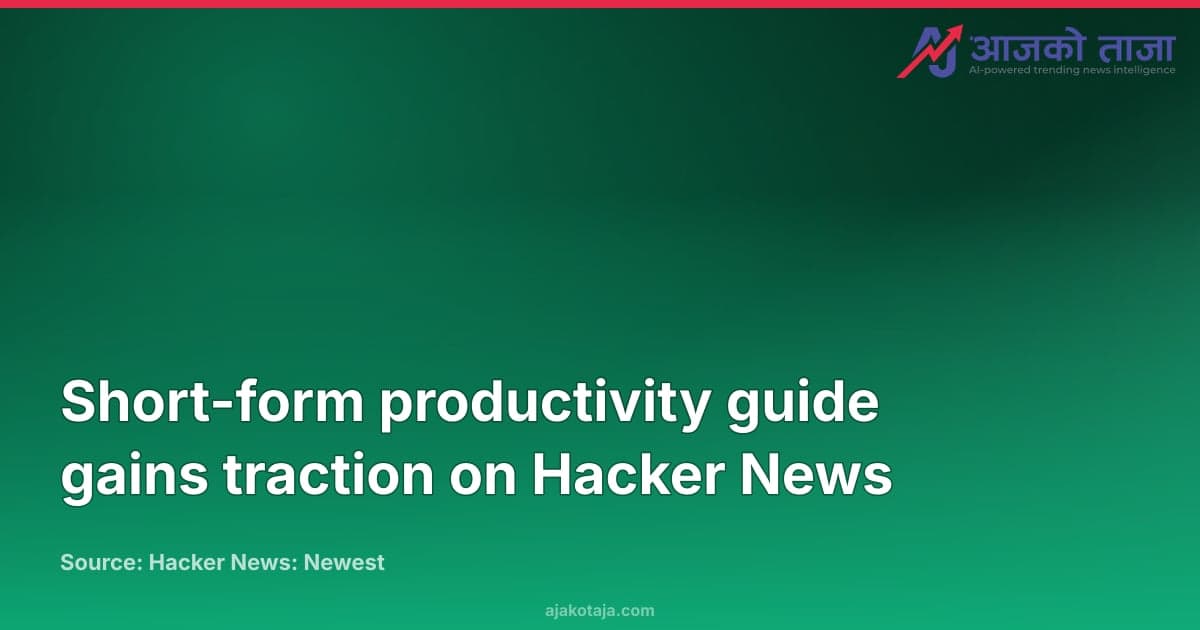Short-form productivity guide gains traction on Hacker News