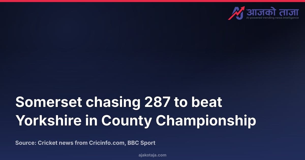 Somerset chasing 287 to beat Yorkshire in County Championship